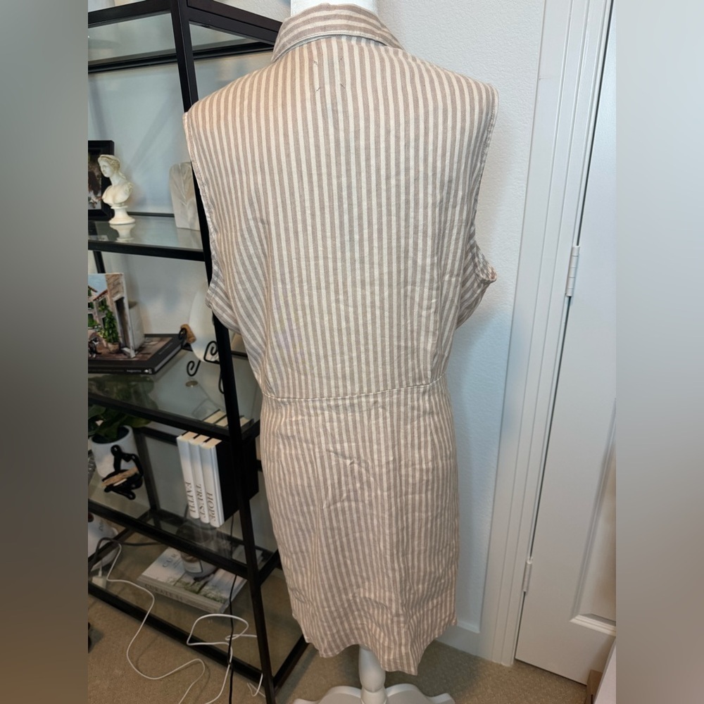 NWT Nic + Zoe Womens Collar Linen Shirtdress Tan Neutral Size XL - Picture 7 of 9